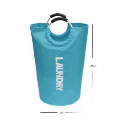 12 pieces of Home Basics Laundry Bag With Soft Grip Handle, Light Blue