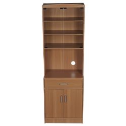 Home Basics Large Wood Microwave Cabinet, Natural