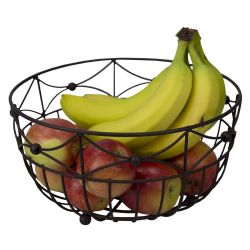 12 pieces of Home Basics Arbor Collection Large Capacity Decorative NoN-Skid Steel Fruit Bowl, Oil Rubbed Bronze