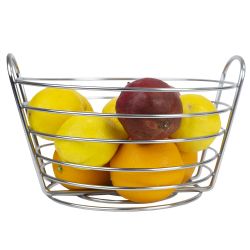 12 pieces of Home Basics Simplicity Collection Fruit Basket, Satin Chrome