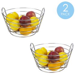 12 pieces of Home Basics Simplicity Collection Fruit Basket, Satin Chrome