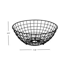 12 pieces of Home Basics Grid Collection Large Capacity Fruit Bowl, Black