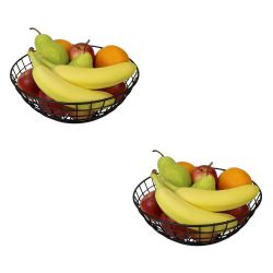 12 pieces of Home Basics Grid Collection Large Capacity Fruit Bowl, Black