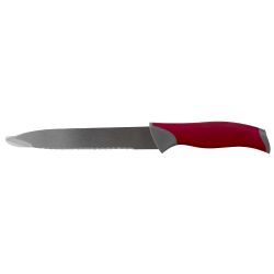 12 pieces of Home Basics Stainless Steel Knife Set With NoN-Slip Handles And Protective Bolster, Red