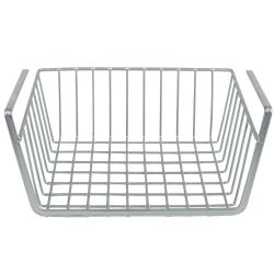6 pieces of Home Basics Small Under Shelf Vinyl Coated Steel Basket, Silver