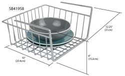 6 pieces of Home Basics Small Under Shelf Vinyl Coated Steel Basket, Silver