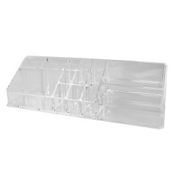 12 pieces of Home Basics Deluxe Make Up Palette Plastic Cosmetic Organizer, Clear