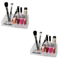 4 pieces of Home Basics 3 Tier Plastic Cosmetic Organizer, Clear