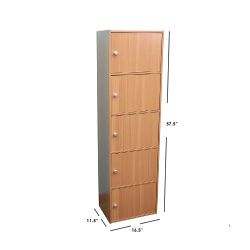 Home Basics 5 Cube Cabinet, Natural