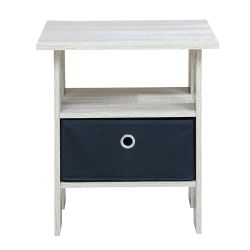 Home Basics End Table With Storage Bin, Oak