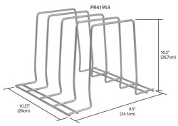 6 pieces of Home Basics Vinyl Coated Steel Lid Rack, Silver