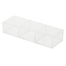 12 pieces of Home Basics 3 Compartment Plastic Cosmetic Organizer, Clear