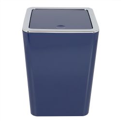 4 pieces of Home Basics Skylar Swing Top 3 Lt Abs Plastic Waste Bin, Navy