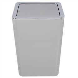 4 pieces of Home Basics Skylar Swing Top 3 Liter Abs Plastic Waste Bin, Grey