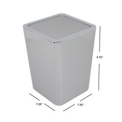 4 pieces of Home Basics Skylar Swing Top 3 Liter Abs Plastic Waste Bin, Grey