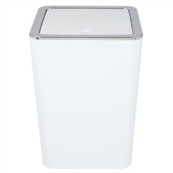 4 pieces of Home Basics Skylar Swing Top 3 Lt Abs Plastic Waste Bin, White