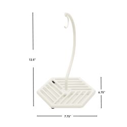 6 pieces of Home Basics Lines Cast Iron Banana Tree, White