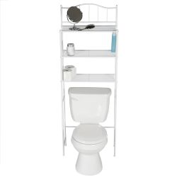 6 pieces of Home Basics 2 Shelf Over The Toilet Space Saver, White