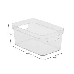 12 pieces of Home Basics 5.7 Qts. Plastic Storage Bin, Clear