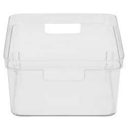 12 pieces of Home Basics 14.25 Qts. Plastic Storage Bin, Clear