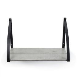 6 pieces of Home Basics 18" Wall Shelf, Arch Grey