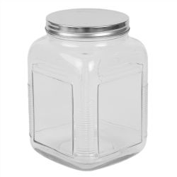6 pieces of Home Basics Province 2.7 Lt Glass Canister With Metal Lid