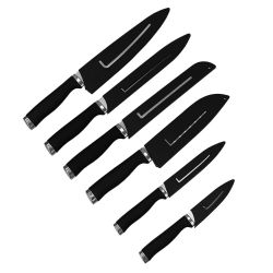 12 pieces of Home Basics Soft Grip  12 Piece Knife Set With Sheaths, Black