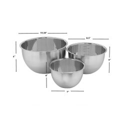 12 pieces of Home Basics 3 Piece Stainless Steel Nesting Mixing Bowls With Measurement Indicators