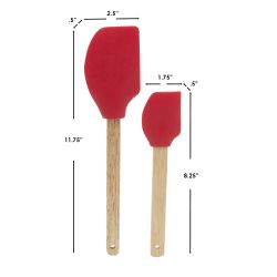 24 pieces of Home Basics 2 Piece Silicone Spatula Set, Red