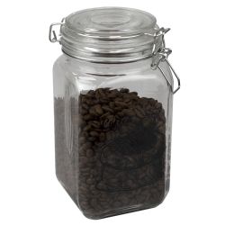12 pieces of Home Basics Ludlow 43 Oz. Glass Canister With Metal Clasp, Clear