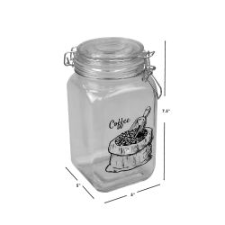 12 pieces of Home Basics Ludlow 43 Oz. Glass Canister With Metal Clasp, Clear