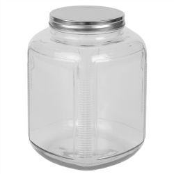 6 pieces of Home Basics Province 4.5 Lt Glass Canister With Metal Lid