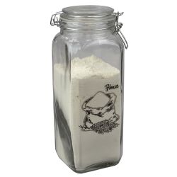 12 pieces of Home Basics Ludlow 67 Oz. Glass Canister With Metal Clasp, Clear