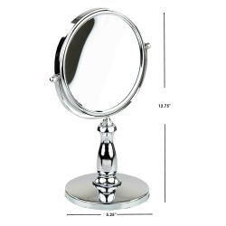 6 pieces Home Basics Nadia Double Sided Cosmetic Mirror, Chrome - Assorted Cosmetics