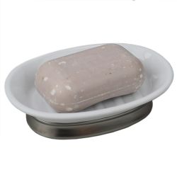12 pieces of Home Basics Pedestal Soap Dish With NoN-Skid Metal Base, White