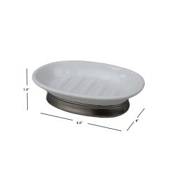 12 pieces of Home Basics Pedestal Soap Dish With NoN-Skid Metal Base, White