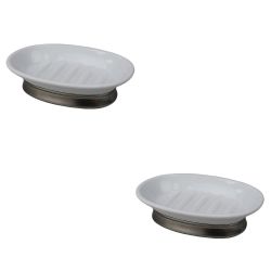 12 pieces of Home Basics Pedestal Soap Dish With NoN-Skid Metal Base, White