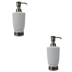 12 pieces of Home Basics Rubberized Plastic Countertop Soap Dispenser, White