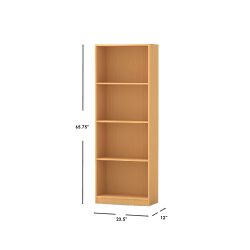 Home Basics 4 Shelf  Book Case, Natural