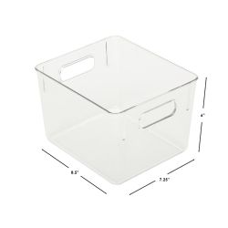 12 pieces of Home Basics Medium Plastic Fridge Bin, Clear