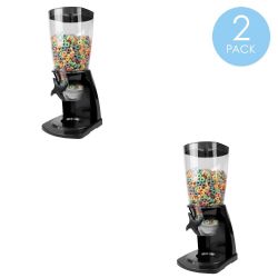 6 pieces of Home Basics 7.5 Oz. Capacity Plastic Single Canister Cereal Dispenser, Black