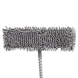 12 pieces of Home Basics Chevron All Purpose Extending Chenille Mop With Telescopic Handle, Grey