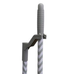 12 pieces of Home Basics Chevron Upright Angled Broom And Plastic Dust Pan Set With Comfort Grip Handle, Grey