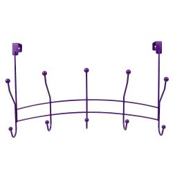 12 pieces of Home Basics Shelby 5 Hook Over The Door Hanging Rack, Purple