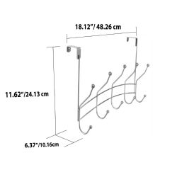 12 pieces of Home Basics Shelby 5 Hook Over The Door Hanging Rack, Silver