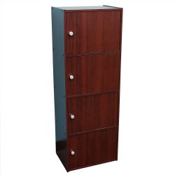 Home Basics 4  Cube Cabinet, Mahogany