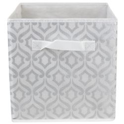 6 Pieces of Home Basics Damask Storage Bin, Silver