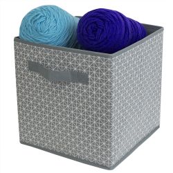 6 pieces of Home Basics Diamond NoN-Woven Bin, Grey
