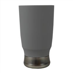 12 pieces of Home Basics Rubberized Plastic Tumbler With Steel Base, Grey