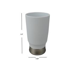 12 pieces of Home Basics Rubberized Plastic Tumbler With Steel Base, White